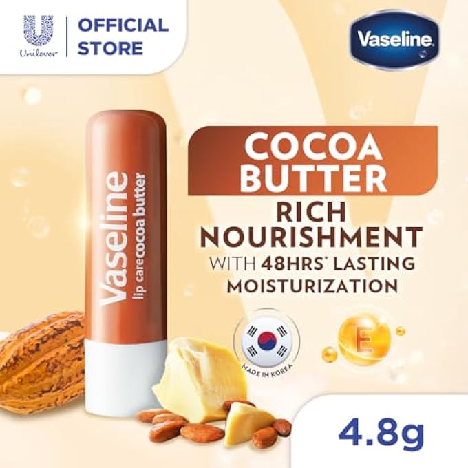 Vaseline LIP THERAPY COCOA BUTTER LIP BALM STICK, UP TO 48-HR LASTING MOISTURIZATION, 4.8G - Image 2